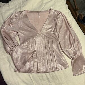 Free People Shimmery Long Sleeve Top